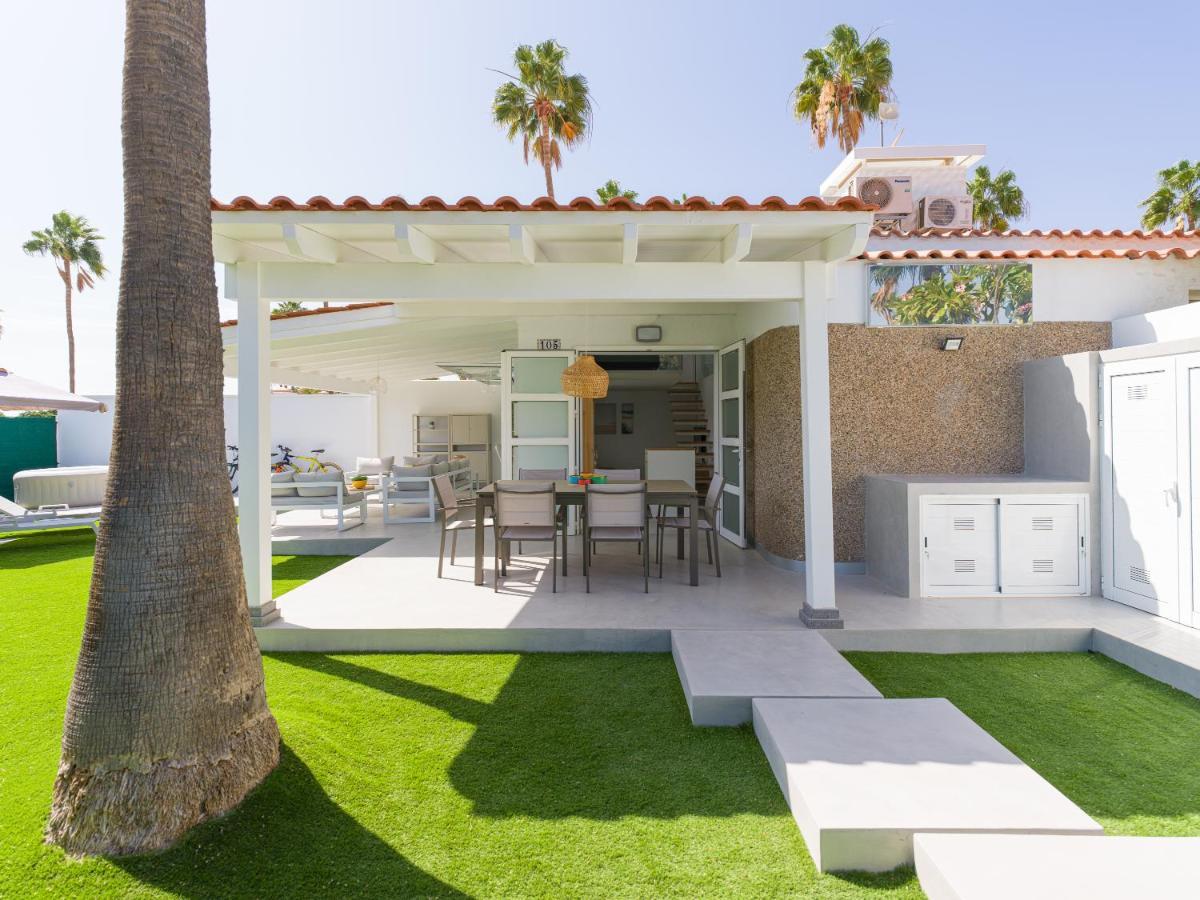 Aquarium Bungalow Private Jacuzzi, 3 Bedrooms, Ac And Bikes Maspalomas  Bagian luar foto